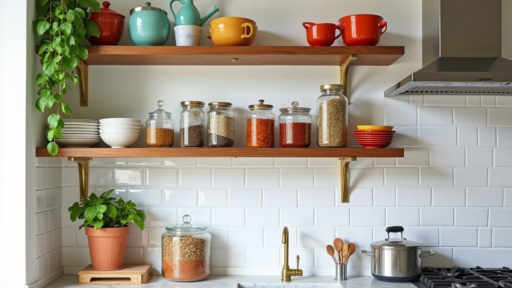 balanced open shelving design
