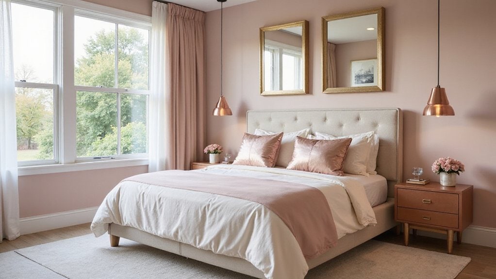 blush pink with gold accents