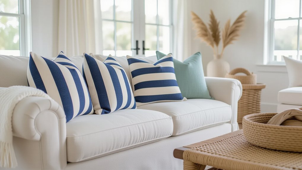 coastal throw pillow makeover