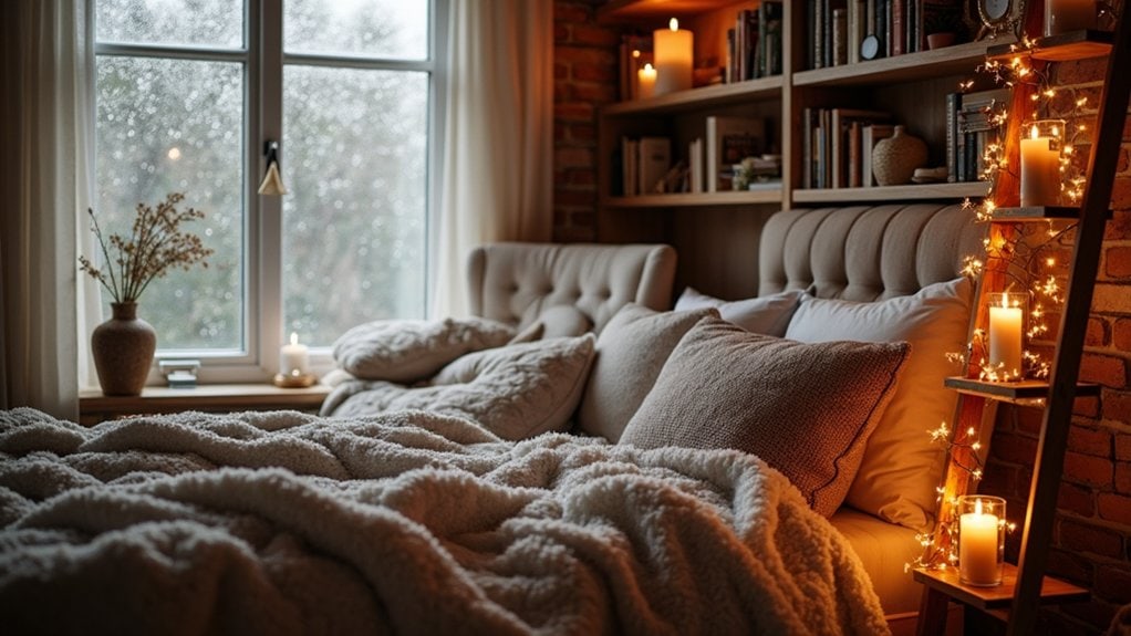 cozy chair warm blankets
