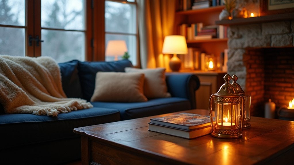 cozy layered warm lighting