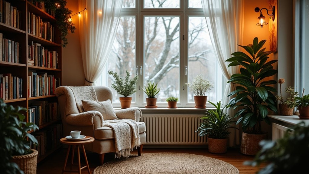 cozy nook with lighting