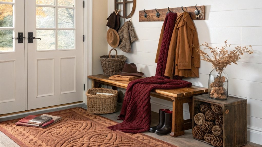 cozy textiles enhance entryway warmth