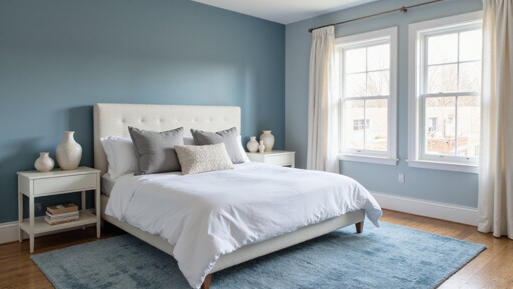 dusty blue warm white elegance