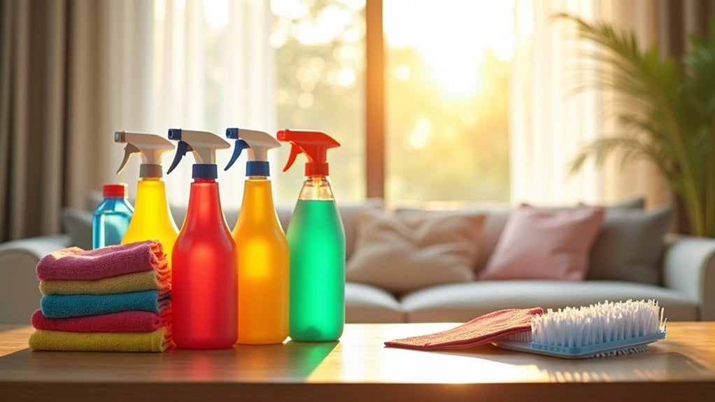 gather essential cleaning supplies