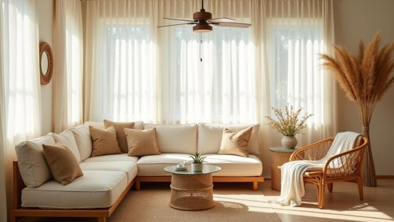 A living room with a couch, chair and table