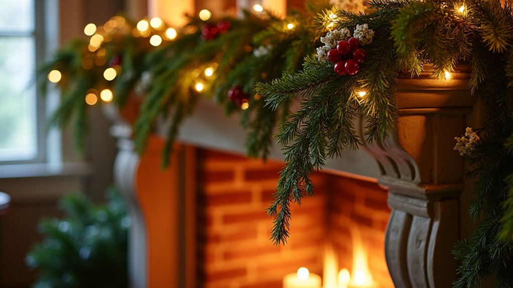 natural greenery enhances fireplaces