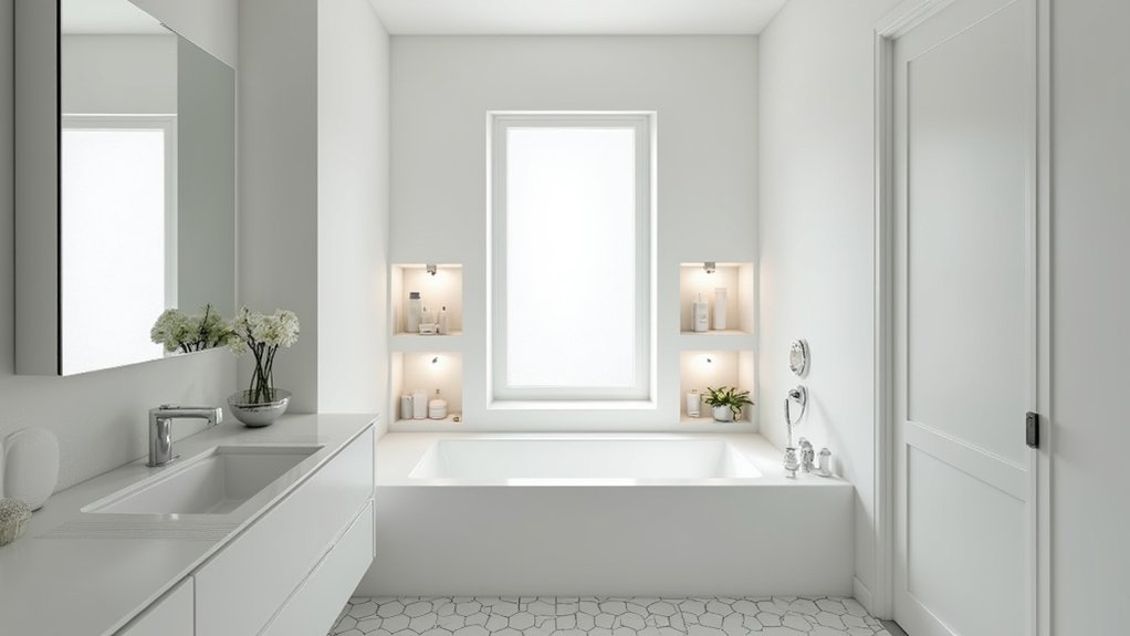 recessed shelving for bathrooms
