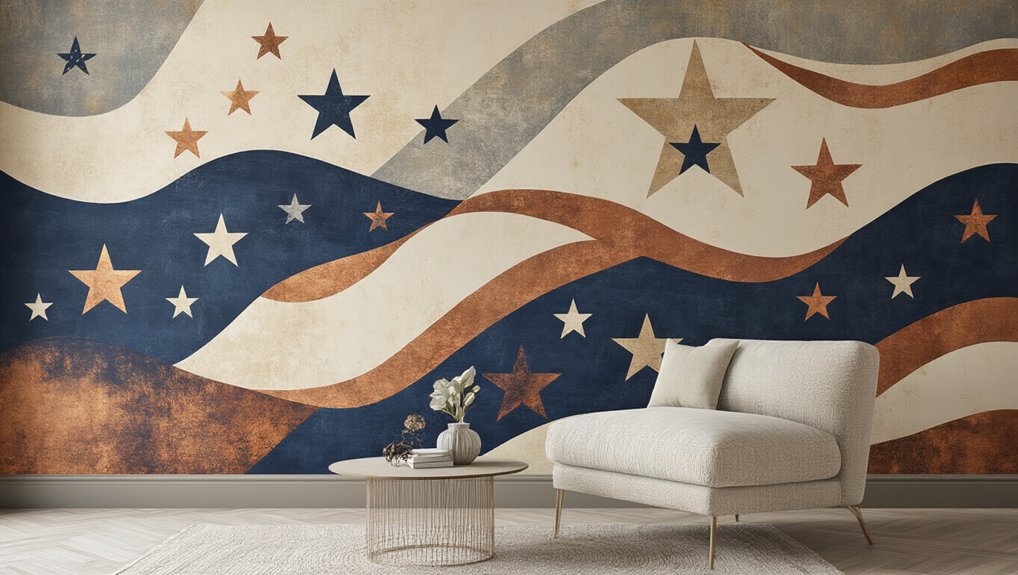 subtle patriotic wall murals