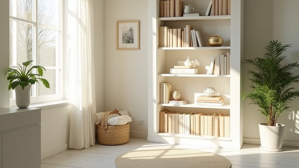summer neutrals bookshelf refresh