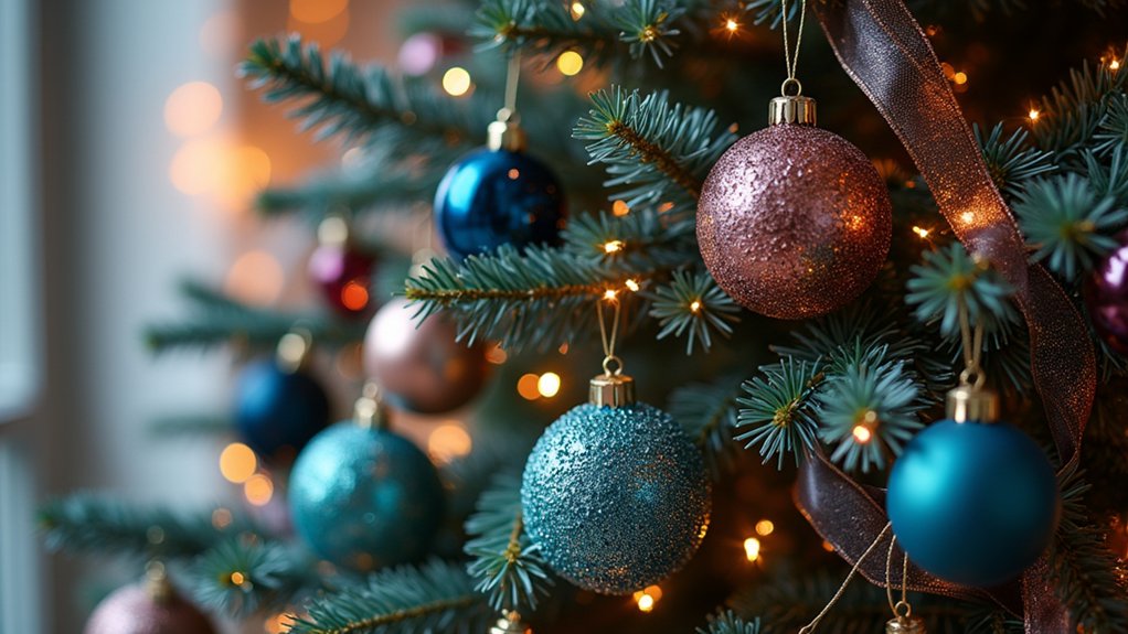 A christmas tree with colorful ornaments