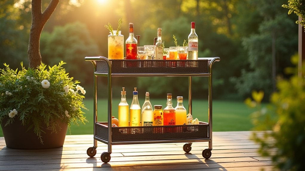weather resistant outdoor bar cart