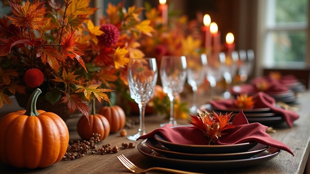 seasonal foliage table arrangements