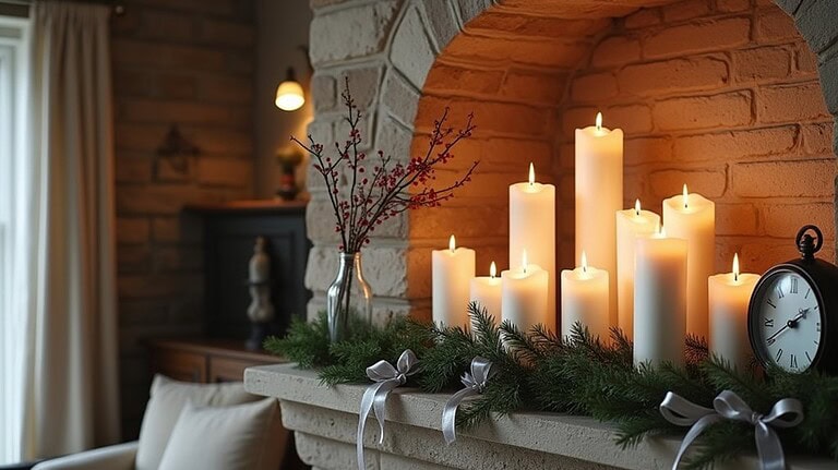 post christmas mantel decor change