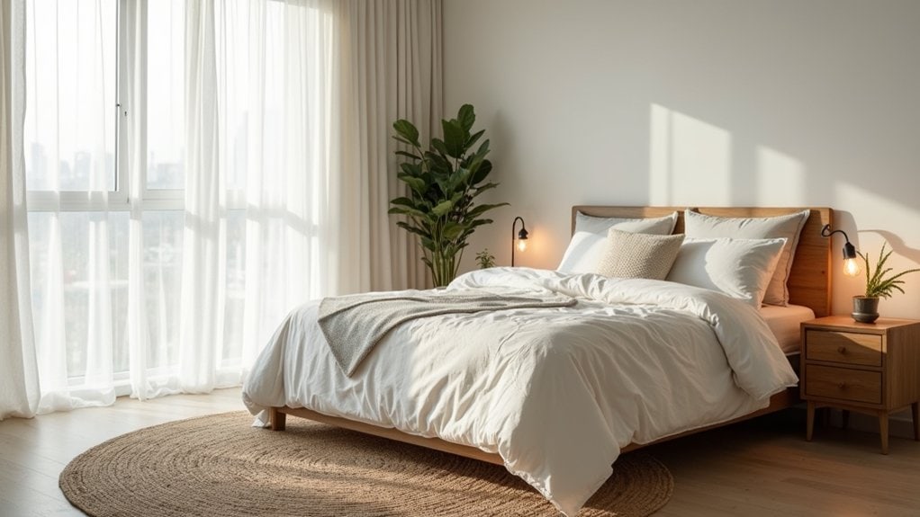 comfortable functional bedroom layout