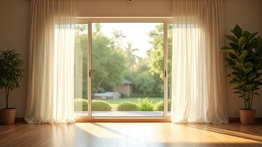 high wide curtain placement