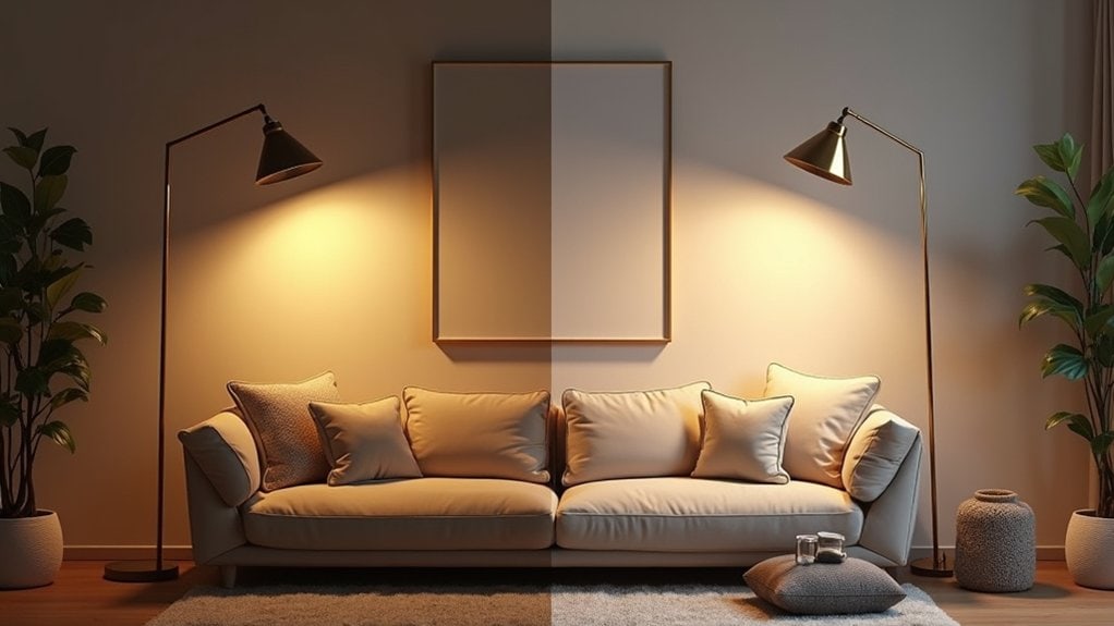 balanced ambient and task lighting