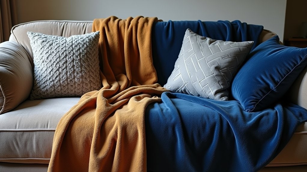 glamorous throws enhance living rooms