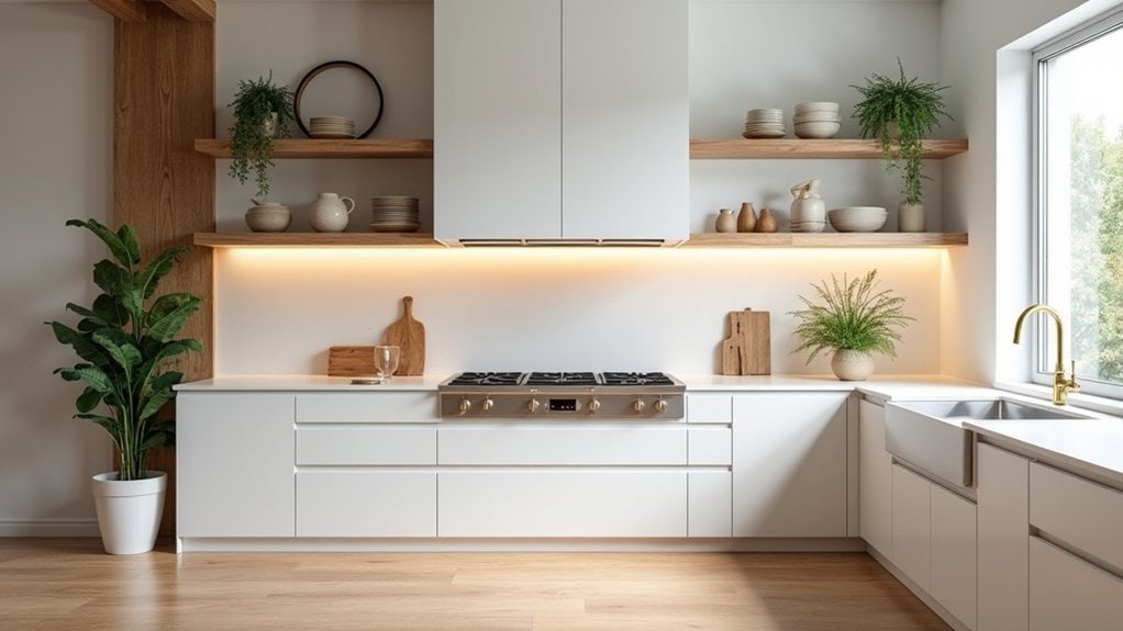 intentional open kitchen storage
