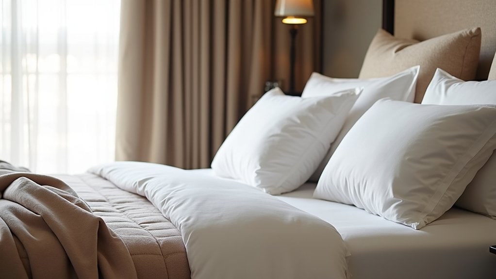 layering hotel bed duvet