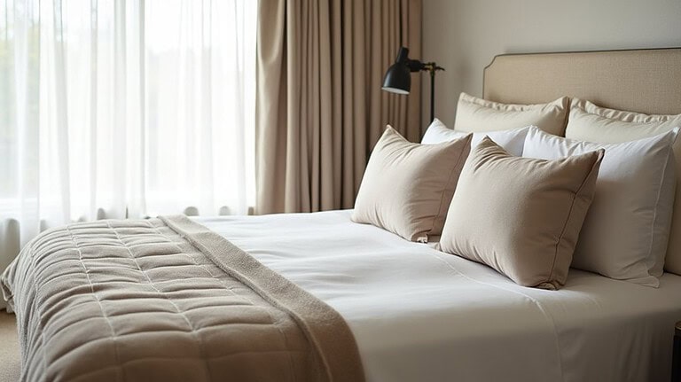luxurious hotel bed styling