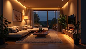 nighttime ambiance through lighting