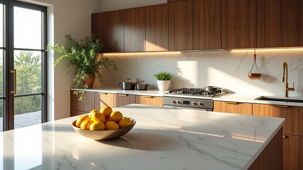 organize open kitchen counters