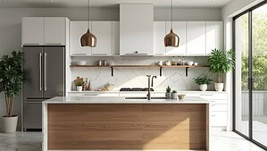 organized open kitchen styling