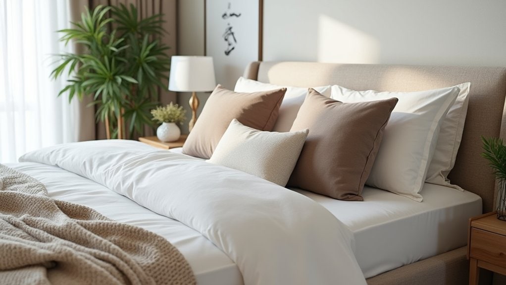 pillow arrangement enhances aesthetics